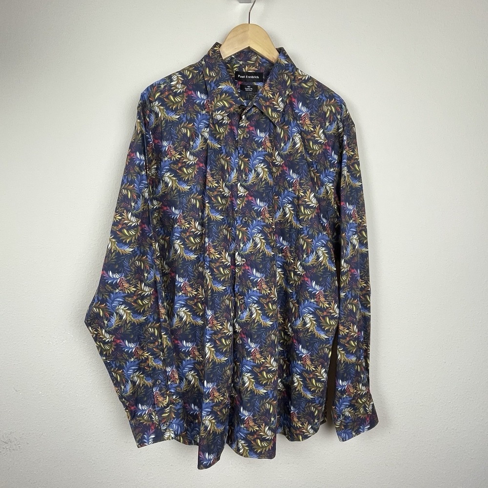 Paul Fredrick Men's Shirt‎ Size XLT Classic Fit Long Sleeve Button-Up Big & Tall